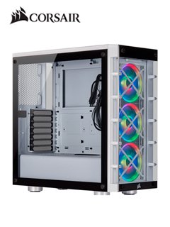 Case Corsair Inteligente iCUE 465X RGB, Mid Tower, ATX, Blanco, USB 3.1 Tipo-A