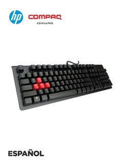 teclado hp 1100 omen, mecánico, ergonómico, retro-iluminado, usb, negro.