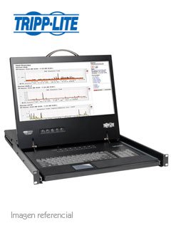 consola tripp-lite b040-008-19, lcd 19, kvm 8 puertos, para montar en rack 1u.