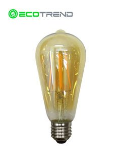 foco led vintage nacarado tipo pera 8wbombilla led ecotrend vintage, 8 watts, 64