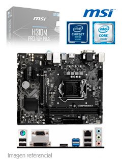 motherboard msi h310m pro-vdh plus, lga1151, h310, ddr4, sata 6.0, usb 3.1, sn/vd/nw.