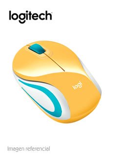 mouse inalámbrico logitech m187, 1000 dpi, 3 botones, amarillo, receptor usb,sen