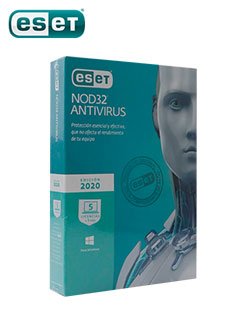 software antivirus eset nod32, edición 2020, 5pc,presentación en caja.protección