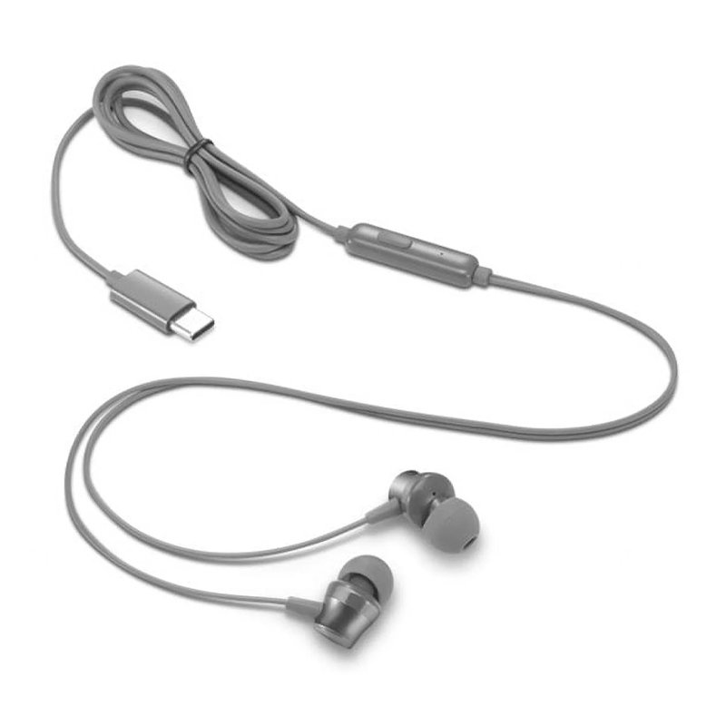 auriculares de tapon (in-ear) con microfono lenovo, interfaz usb-c, tipo alambrico.