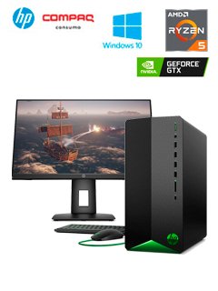 computadora hp pavilion gaming desktop tg01-1502lam amd ryzen 5 4600g 3.7/4.2ghz, 8gb
