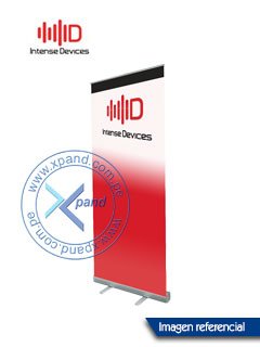 roll up stand intense devices para banner de publicidad.