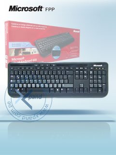 teclado microsoft wired keyboard 600, usb, multimedia digital, español, diseño a prue