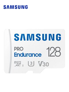 memoria flash samsung pro endurance + adapter microsdxc 128gb, uhs-i, u3, class10 