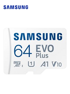memoria flash samsung evo plus + adaptador microsdxc 64gb, uhs-i, u1, class10vel