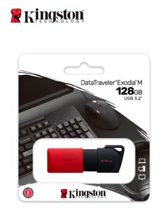 memoria flash usb kingston datatraveler exodia m,128gb, usb 3.2 gen 1, azulprese