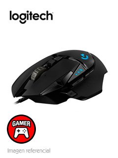 mouse óptico gamer logitech g502 hero, 100 - 16000 dpi, iluminación rgb, 11 botones, 