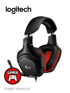 auriculares gaming logitech g332, micrófono, 3.5mm, negro.transductor de audio d