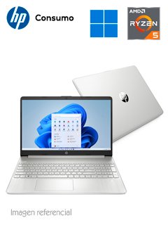 notebook hp 15-ef2524la, 15.6 hd, amd ryzen 5 5500u 2.1 / 4.0ghz, 8gb ddr4-3200mhz 
