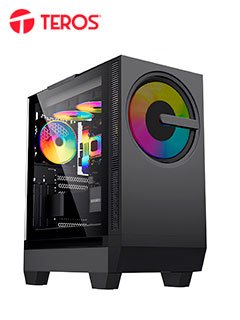 case gamer teros te-1173n, mid tower, atx, usb 3.0 / 2.0, audio.panel lateral y 