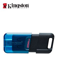 memoria flash usb kingston datatraveler 80 m, 256gb, usb-c 3.2 gen 1, color azul