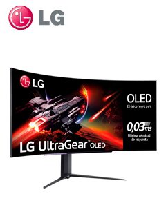 monitor gaming lg 44.5 ultragear 45gr95qe-b, curva (800r) (3440x1400), panel oled 