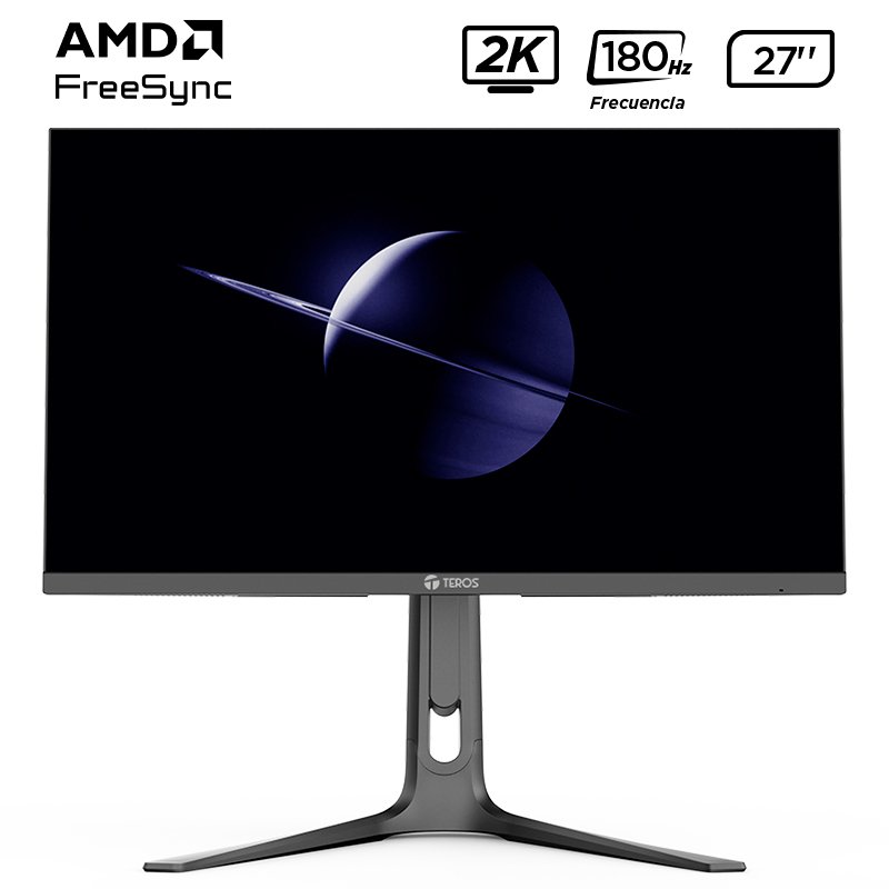 Monitor plano gaming TEROS TE-2753G, 27" 2K QHD IPS, 180 Hz, 1 ms, HDMI, DP
