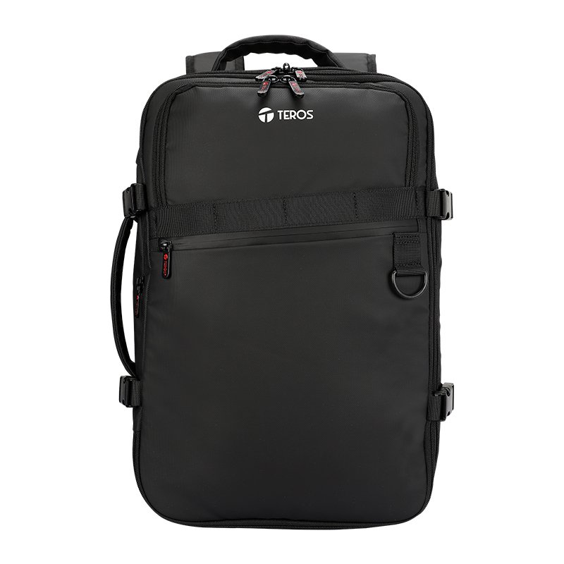 BACKPACK TEROS TRAVEL BLACK TE-9025BK, para notebooks de hasta 15.6"