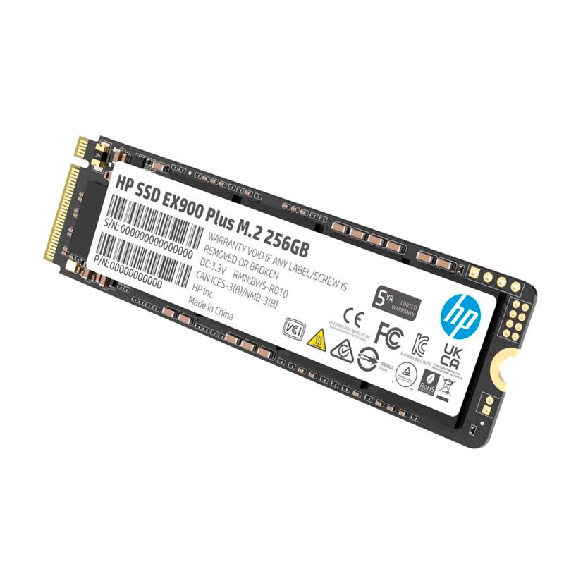 Unidad en estado solido HP EX900 PLUS, M.2 2280, 256GB, PCIe 3.0 x4, NVMe 1.3