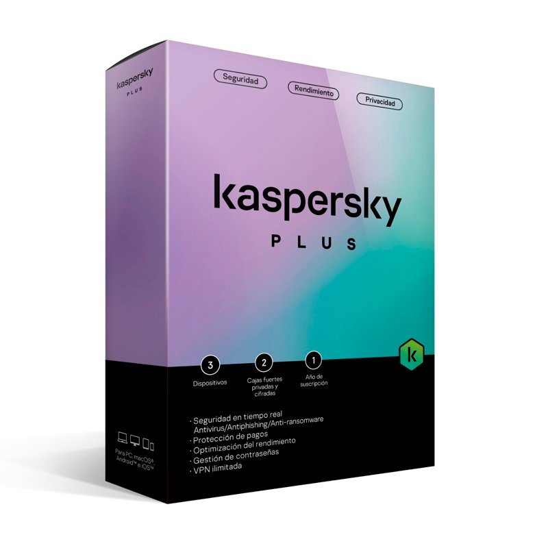 Kaspersky Plus Edition, para unos 3 dispositivos, Licencia de 1 año