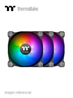 fan thermaltake pure 12 argb sync, pack de 3, 12 cm, 12vdc, 4 pines.velocidad 50
