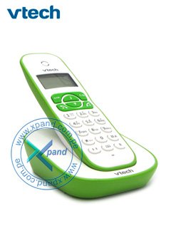 teléfono digital inalámbrico vtech vt220v, 2.4 ghz, altavoz, pantalla iluminada.
