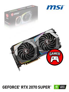tarjeta de video msi nvidia geforce rtx 2070 super gaming x, 8gb gddr6, 256-bits.